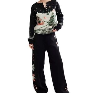 Free People Women's 2-Piece Dream Whispers Long Sleeve Top and Pants Set NEW